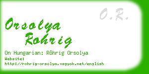 orsolya rohrig business card
