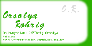 orsolya rohrig business card